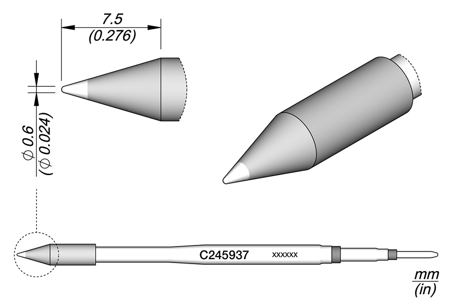 C245937 - Cartridge Conical Ø 0.6 HT